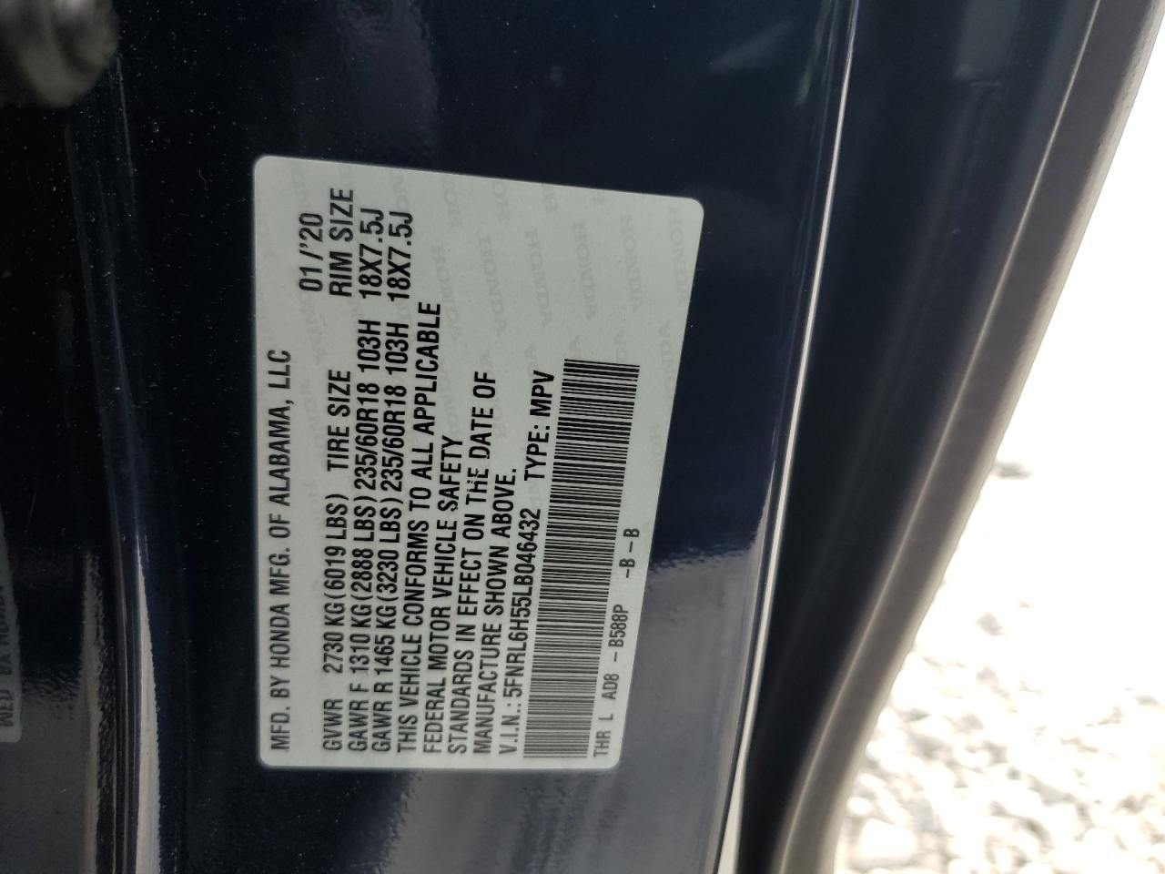 Photo 12 VIN: 5FNRL6H55LB046432 - HONDA ODYSSEY 