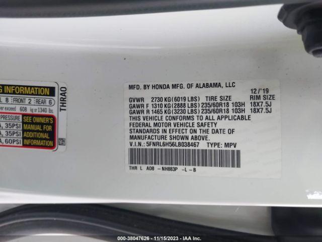 Photo 8 VIN: 5FNRL6H56LB038467 - HONDA ODYSSEY 