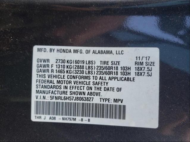 Photo 9 VIN: 5FNRL6H57JB063827 - HONDA ODYSSEY EX 