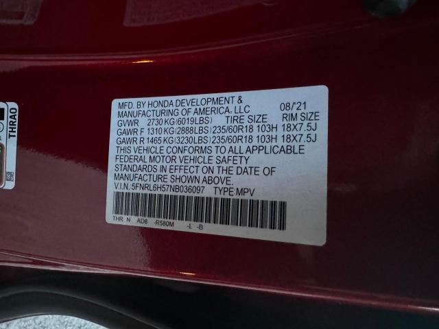 Photo 9 VIN: 5FNRL6H57NB036097 - HONDA ODYSSEY EX 