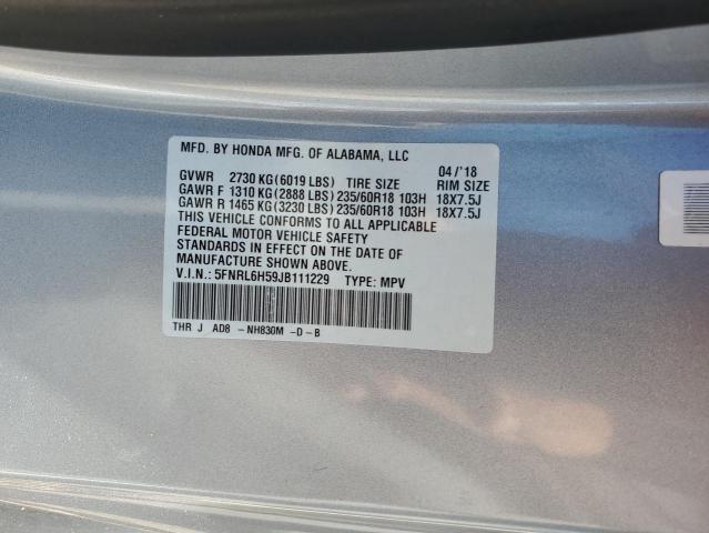 Photo 12 VIN: 5FNRL6H59JB111229 - HONDA ODYSSEY EX 