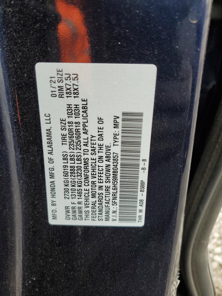 Photo 12 VIN: 5FNRL6H59MB043857 - HONDA ODYSSEY EX 