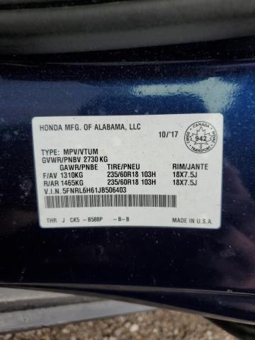 Photo 13 VIN: 5FNRL6H61JB506403 - HONDA ODYSSEY EX 