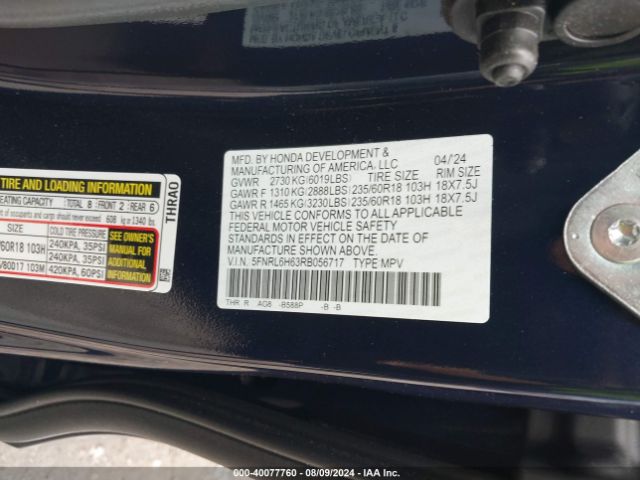 Photo 8 VIN: 5FNRL6H63RB056717 - HONDA ODYSSEY 