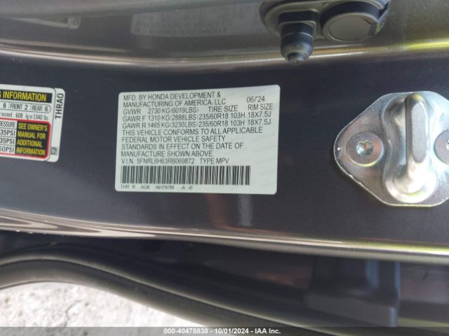 Photo 8 VIN: 5FNRL6H63RB069872 - HONDA ODYSSEY 