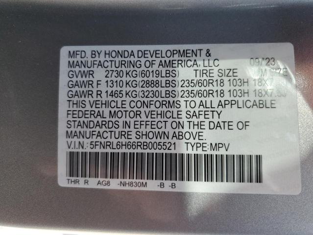 Photo 12 VIN: 5FNRL6H66RB005521 - HONDA ODYSSEY EX 