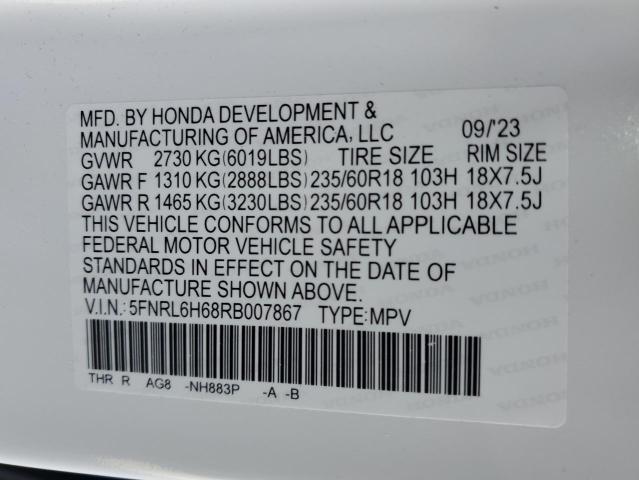 Photo 11 VIN: 5FNRL6H68RB007867 - HONDA ODYSSEY EX 