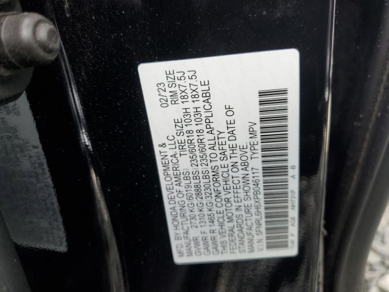 Photo 12 VIN: 5FNRL6H6XPB046117 - HONDA ODYSSEY 