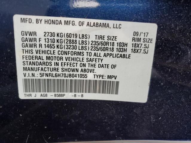 Photo 13 VIN: 5FNRL6H70JB041055 - HONDA ODYSSEY EX 