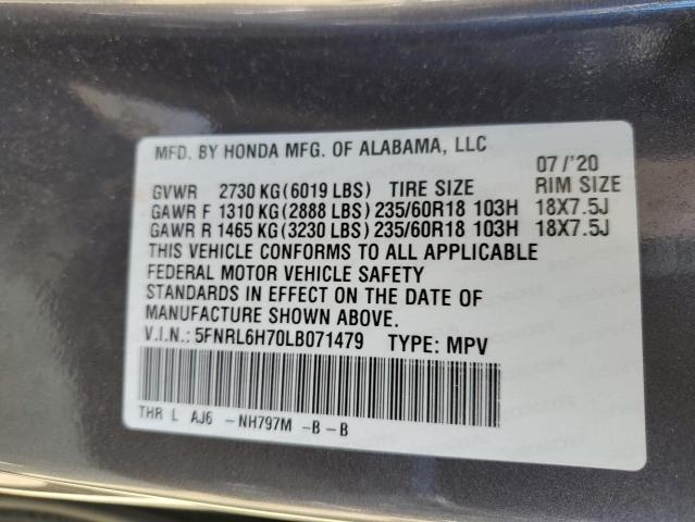 Photo 9 VIN: 5FNRL6H70LB071479 - HONDA ODYSSEY EX 