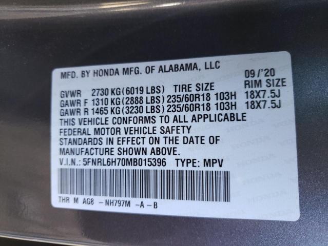 Photo 9 VIN: 5FNRL6H70MB015396 - HONDA ODYSSEY EX 