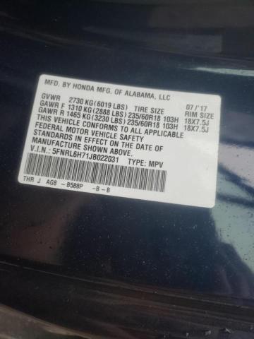 Photo 9 VIN: 5FNRL6H71JB022031 - HONDA ODYSSEY EX 