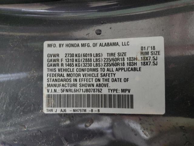 Photo 13 VIN: 5FNRL6H71JB078762 - HONDA ODYSSEY EX 