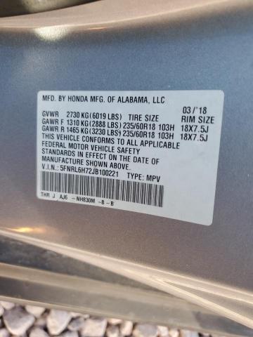 Photo 12 VIN: 5FNRL6H72JB100221 - HONDA ODYSSEY EX 