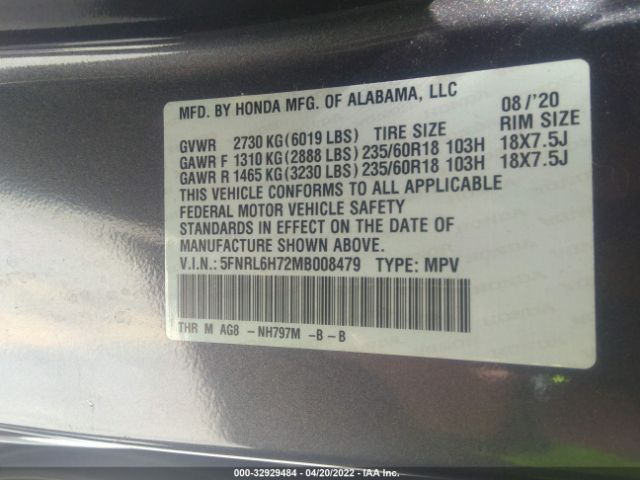 Photo 8 VIN: 5FNRL6H72MB008479 - HONDA ODYSSEY 