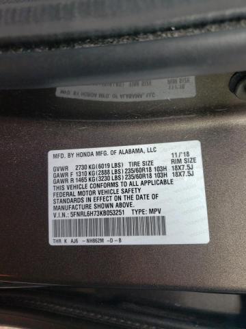 Photo 9 VIN: 5FNRL6H73KB053251 - HONDA ODYSSEY EX 