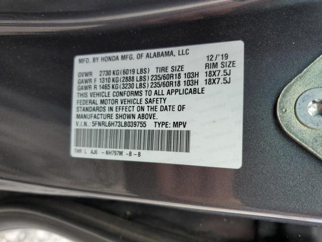 Photo 9 VIN: 5FNRL6H73LB039755 - HONDA ODYSSEY EX 