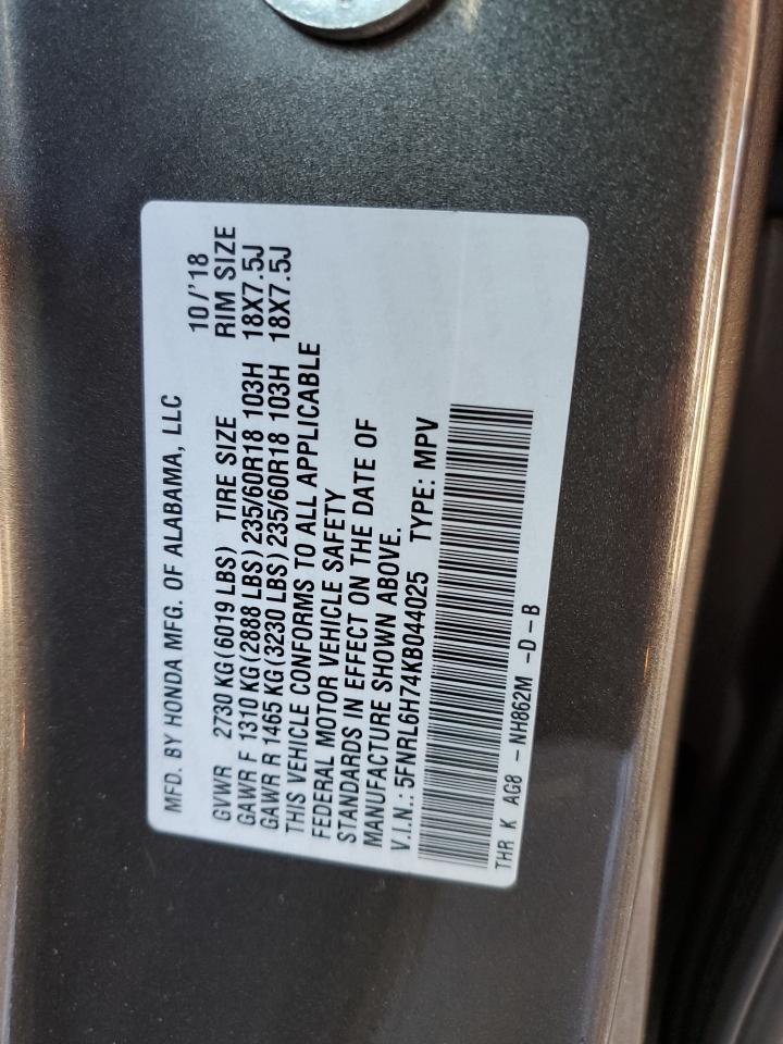 Photo 12 VIN: 5FNRL6H74KB044025 - HONDA ODYSSEY 