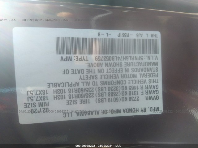 Photo 8 VIN: 5FNRL6H74LB053759 - HONDA ODYSSEY 