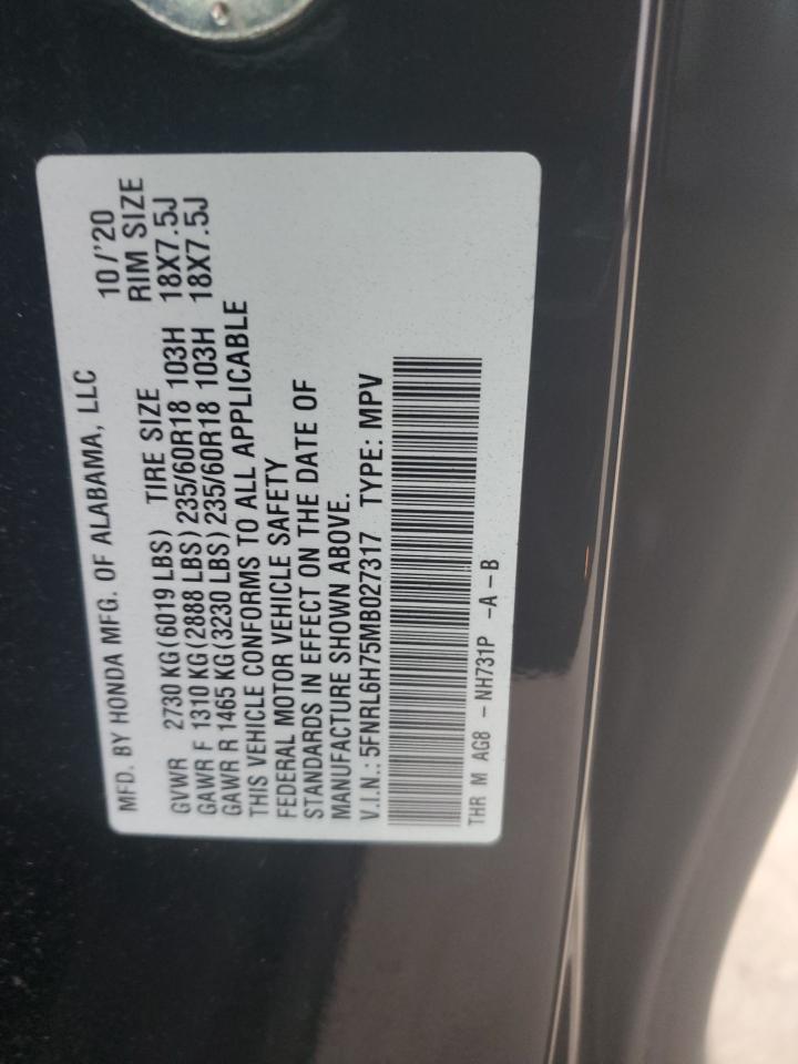 Photo 12 VIN: 5FNRL6H75MB027317 - HONDA ODYSSEY EX 