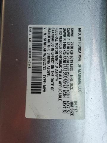 Photo 12 VIN: 5FNRL6H76JB002728 - HONDA ODYSSEY EX 