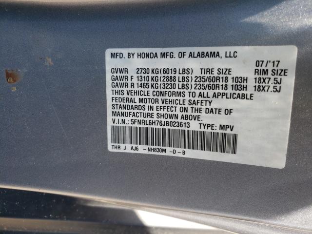 Photo 9 VIN: 5FNRL6H76JB023613 - HONDA ODYSSEY EX 