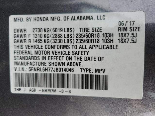 Photo 12 VIN: 5FNRL6H77JB014046 - HONDA ODYSSEY EX 