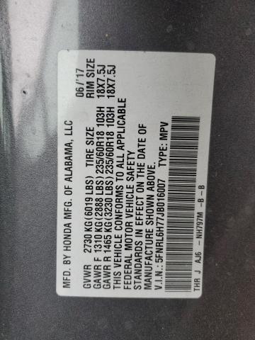 Photo 12 VIN: 5FNRL6H77JB016007 - HONDA ODYSSEY EX 