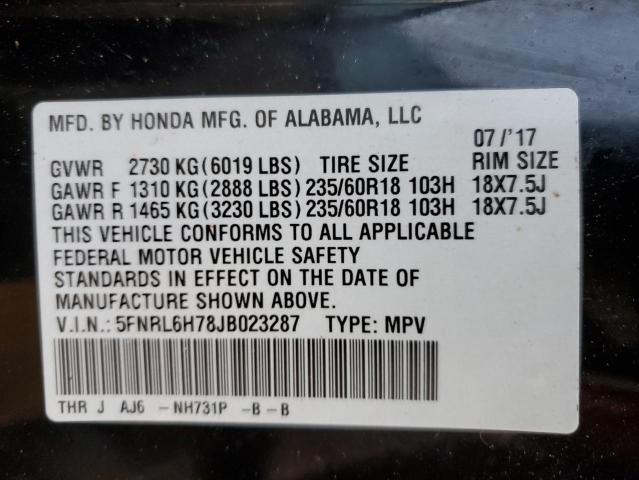 Photo 12 VIN: 5FNRL6H78JB023287 - HONDA ODYSSEY EX 