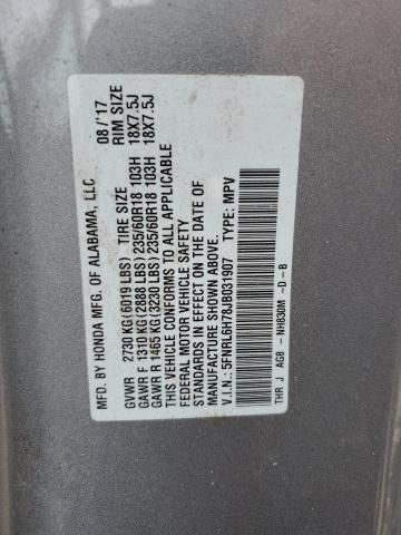 Photo 12 VIN: 5FNRL6H78JB031907 - HONDA ODYSSEY EX 