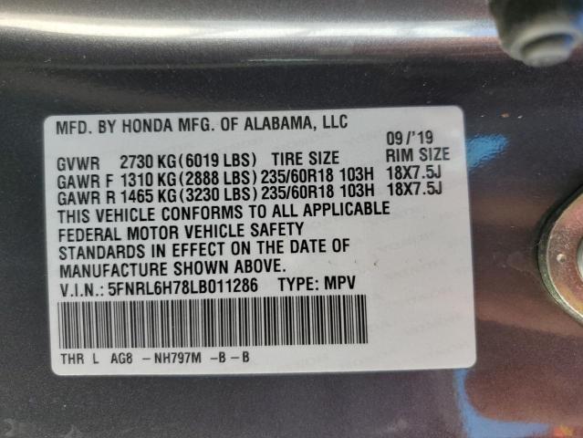 Photo 9 VIN: 5FNRL6H78LB011286 - HONDA ODYSSEY EX 