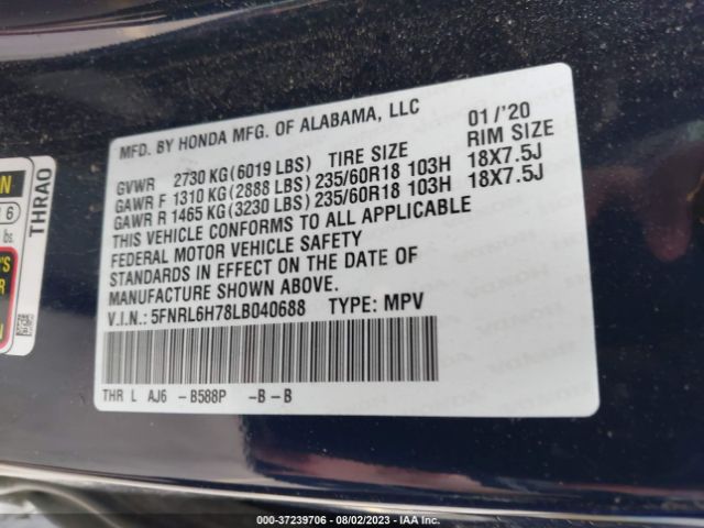 Photo 8 VIN: 5FNRL6H78LB040688 - HONDA ODYSSEY 