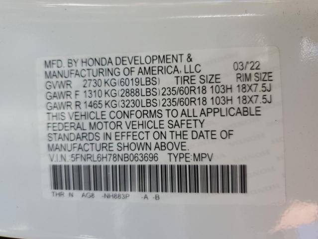 Photo 12 VIN: 5FNRL6H78NB063696 - HONDA ODYSSEY EX 