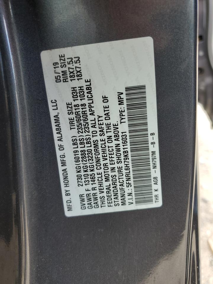 Photo 13 VIN: 5FNRL6H79KB116031 - HONDA ODYSSEY 