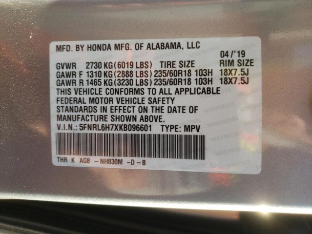 Photo 9 VIN: 5FNRL6H7XKB096601 - HONDA ODYSSEY EX 