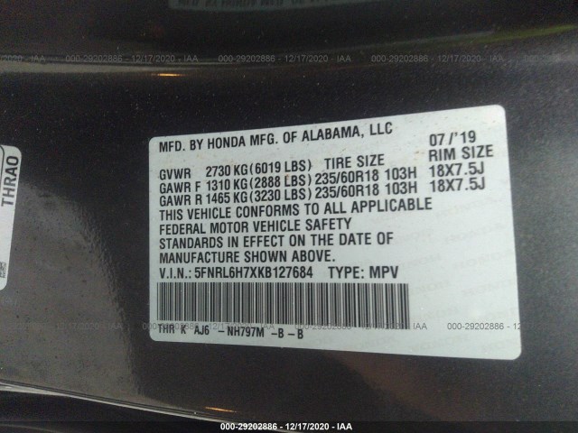 Photo 8 VIN: 5FNRL6H7XKB127684 - HONDA ODYSSEY 