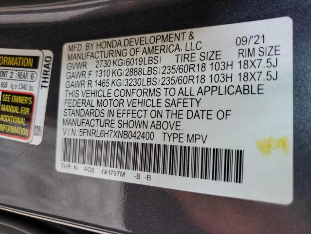 Photo 12 VIN: 5FNRL6H7XNB042400 - HONDA ODYSSEY EX 