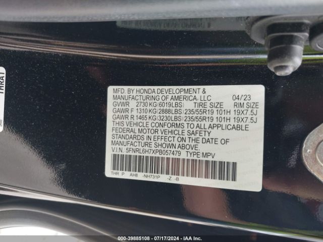 Photo 8 VIN: 5FNRL6H7XPB057479 - HONDA ODYSSEY 