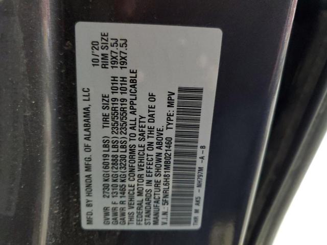 Photo 12 VIN: 5FNRL6H81MB021460 - HONDA ODYSSEY TO 