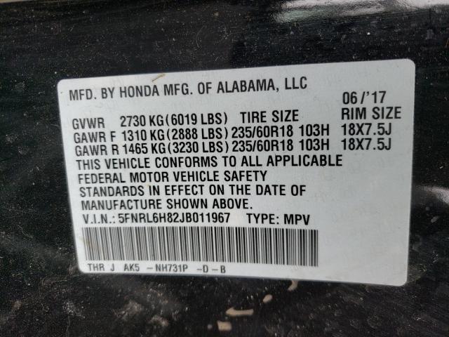 Photo 9 VIN: 5FNRL6H82JB011967 - HONDA ODYSSEY 