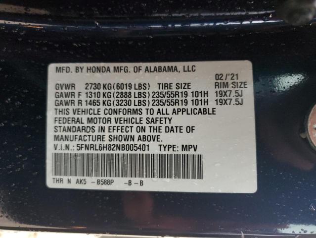 Photo 12 VIN: 5FNRL6H82NB005401 - HONDA ODYSSEY 