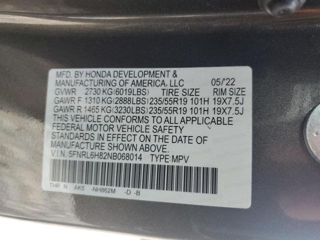 Photo 12 VIN: 5FNRL6H82NB068014 - HONDA ODYSSEY TO 