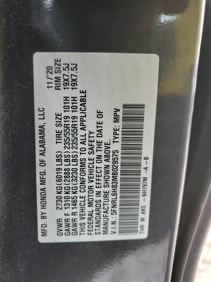 Photo 12 VIN: 5FNRL6H83MB029575 - HONDA ODYSSEY 