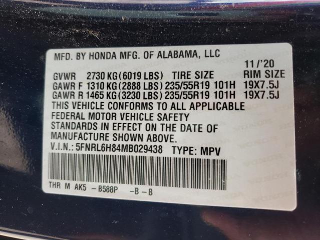 Photo 9 VIN: 5FNRL6H84MB029438 - HONDA ODYSSEY TO 