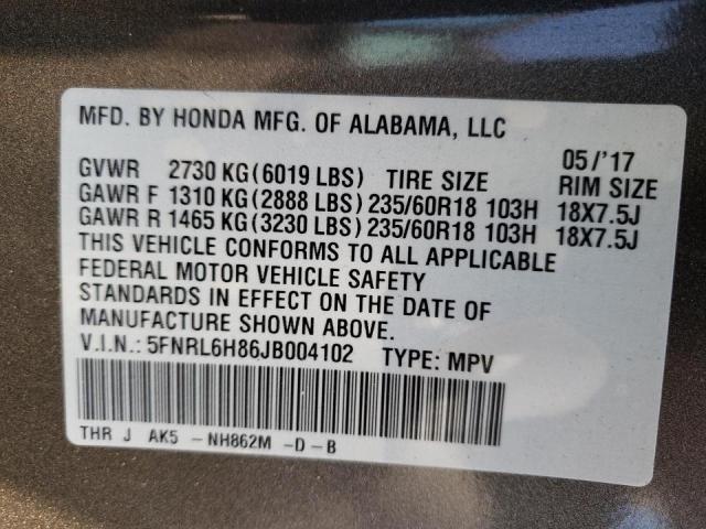 Photo 12 VIN: 5FNRL6H86JB004102 - HONDA ODYSSEY TO 