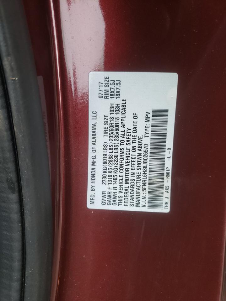 Photo 12 VIN: 5FNRL6H86JB026570 - HONDA ODYSSEY 