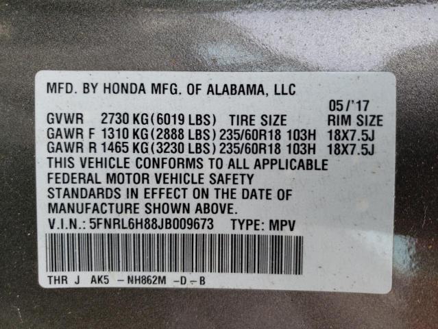 Photo 13 VIN: 5FNRL6H88JB009673 - HONDA ODYSSEY TO 