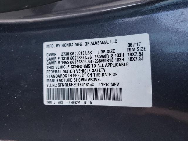 Photo 9 VIN: 5FNRL6H89JB018463 - HONDA ODYSSEY TO 