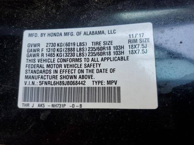 Photo 12 VIN: 5FNRL6H89JB068442 - HONDA ODYSSEY TO 