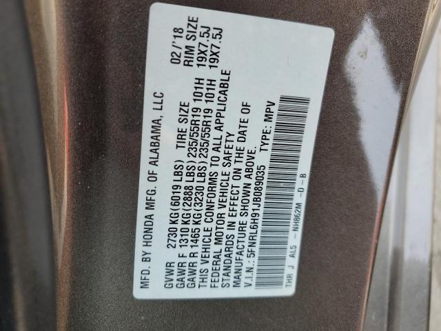 Photo 12 VIN: 5FNRL6H91JB089035 - HONDA ODYSSEY EL 